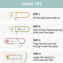 40/100 件防水可移除婴儿奶瓶标签，无残留，日托姓名贴纸，适用于婴儿和儿童，适用于学校用品，返校 - 彩色 - 查看 4