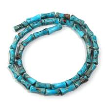 Approx. 32pcs Natural Bamboo Node-Shaped Imperial Jasper Beads, Multi-Styles, Retro Oil Painting Dark Color, DIY Craft Loose Spacer Beads, Suitable For Bracelet, Necklace, Jewelry, Pendant, Decoration Accessories