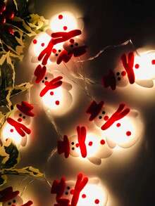 1 set de guirlandes lumineuses de bonhomme de neige de Noël, guirlandes lumineuses du Père Noël, guirlandes lumineuses de décoration d'arbre de Noël et de bonhomme de neige, convient pour la cheminée, l'escalier, la décoration de l'arbre de Noël, la décoration intérieure de fête, l'éclairage intérieur et extérieur