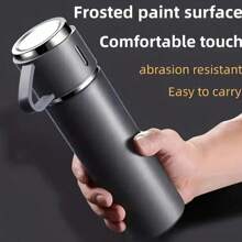 SOKANY 1 Set - Main Cup 500ml With 2 Matching Small Cups, Stainless Steel Insulated Cup Set - Heat Insulated & Leak-Proof, Ideal For Carrying Cold/Hot Drinks - Perfect For Travel, Business & School - Water Bottle, Outdoor Gear, Sports Bottle, School Supplies - Suitable For Fitness, Sports & Outdoor Activities - High-End Portable Mug - Suitable For Milk, Coffee, Tea, Juice Etc. - Can Be Used As Christmas, New Year, Valentine's Day, Birthday, Graduation Gift