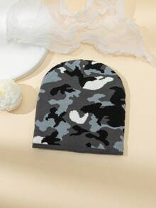 1pc Men's Classic Casual Elastic Knit Camouflage Outdoor Cycling Sun Protection Winter Knit Cap - Camouflage Knitted Hat - View 14