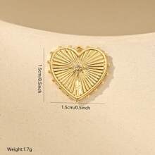 4 piezas de colgantes con forma de corazón de 24K con zirconia y baño de cobre chapado en lujo, material para hacer joyas como collares, brazaletes y pendientes
