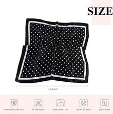 35 Inches Silk Head Scarf-Satin Hair Scarves Silk Bandana Scarf Headscarf For Women's Fashion Scarveshalloween - 波爾卡圓點 - 黑色 - 查看 9