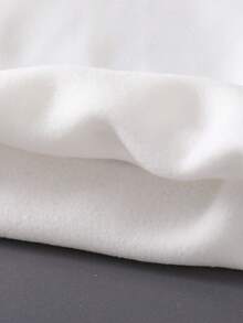 青少年男孩卡通图案印花保暖圆领运动衫和撞色腰带慢跑裤套装 - 白色 - 查看 9