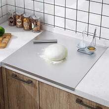 Stainless Steel Cutting Boards With Lip For Kitchen, Metal Cutting Board Over Sink, Non-Slip Stainless Steel Cutting Board Suitable For Meat, Fruits, Vegetables, Bread And Baking(Silver) - Bạc - Xem 6