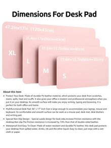 Non-Slip Desk Pad,Mouse Pad,Waterproof PVC Leather Desk Table Protector,Ultra Thin Large Desk Blotter, Easy Clean Laptop Desk Writing Mat For Office Work/Home/Decor(Pink)