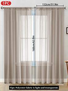 1 pezzo Tenda leggera e trasparente, tenda finestra in voile di poliestere a tinta unita, moderna e minimalista, per camera da letto, soggiorno, balcone