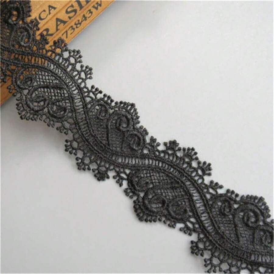 Cinta de borde de encaje de poliéster de 4.2 cm de ancho, trimmings blancos de estilo vintage, adorno bordado para costura, manualidades, vestidos de novia, decoración de fiestas, ropa, bordados