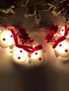 1 set de guirlandes lumineuses de bonhomme de neige de Noël, guirlandes lumineuses du Père Noël, guirlandes lumineuses de décoration d'arbre de Noël et de bonhomme de neige, convient pour la cheminée, l'escalier, la décoration de l'arbre de Noël, la décoration intérieure de fête, l'éclairage intérieur et extérieur