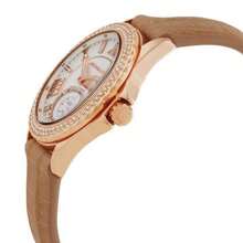 Michael Kors Reloj de mujer de cuarzo casual Mini Everest, esfera blanca de tres manecillas y correa marrón, modelo MK4719, adecuado para uso diario, regalo para ella