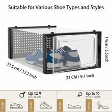 1/9 Pack Large Shoe Storage Box Organizer For Closet, Versatile Clear Plastic Stackable Sneaker Shoe Rack Containers Bins Holders, Portable Closet Organizers And Storage