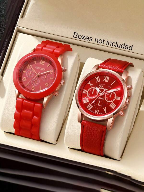 2 peças/Novo relógio feminino casual verde, design redondo com pulseira de silicone e pulseira de Pu, Dia dos Namorados, Páscoa, volta às aulas, Ramadã, Dia das Mães, aniversário, presente de Natal para amigos e familiares