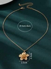 1 pieza Collar de metal con volantes y flores, collar elegante vintage con flores, joyería de moda de declaración