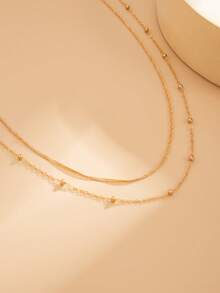 Set de 2 piezas de joyas para el Body con cadena de ombligo con brillo y strass elegante para mujeres, regalo para uso casual/vacaciones, amigos - Amarillo Oro - Ver 4