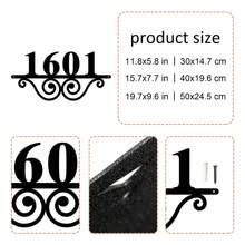 1pc Art Deco Metal House Number Sign For Front Door, Customizable Street Address Plaque, Wall Mount Home Decoration, Ideal For Porch - Thanksgiving Occasion Indoor Display