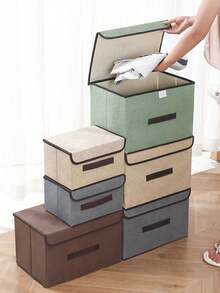 1pc Foldable Storage Box, Large Capacity Cloth Storage Bin - Ideal For Space-Saving, Clothes Organization, Decorations For Festivals, Rooms, Home, Bedroom