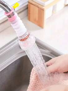 1pc Faucet Shower Filter Adapter, Rotating Splash Proof Bathroom Sink Filter, Ceramic Head