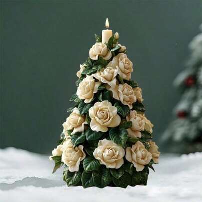 Christmas Tree Flower Silicone Mold -Resin Molds- Reusable Holiday Candle & Resin Craft - Festive Floral Decor, Xmas Ornaments & DIY Gift Making