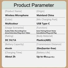 HITOZON Professional Wireless Lavalier Microphone Compatible With Iphone/Android Phones,Cordless Omnidirectional Condenser Recording Mic For Video/Audio/Vlog Recording,Wireless Mic For Teaching, Interviews, Live Streaming