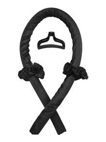 4 件套免加热卷发器套装（适合长发女性）、带夹子的隔夜卷发器、打造无损伤波浪的卷发丝带套装、返校季、旅行度假必备品、女士发饰 - 黑色 - 查看 5