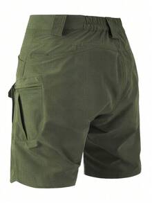 Men'S Tactical Cargo Shorts, Lightweight, Quick Drying, Breathable, Multiple Pockets (No Waistband) Outdoor Shorts - Black - Gray And Beige, Great For Hiking And Outdoor Activities, Mountaineering Gear - 軍綠色 - 查看 2