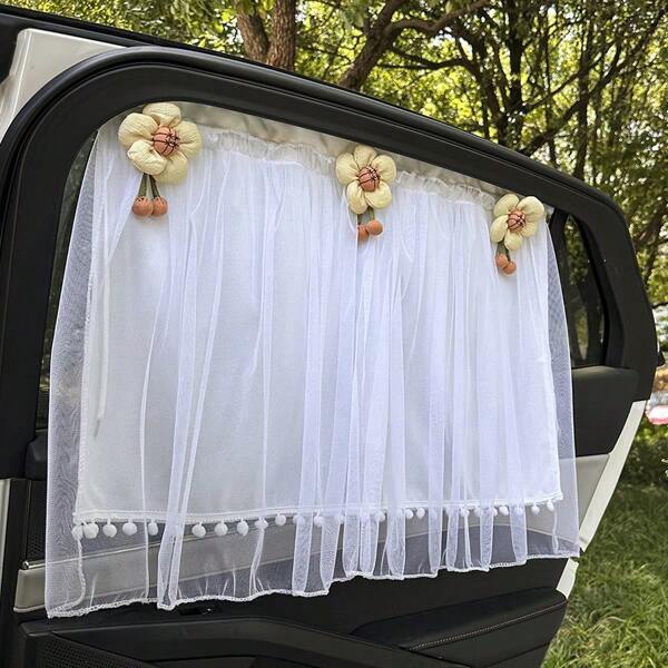 1pc Summer Car Sunshade Curtains For Side Windows - Track-Type Privacy Sunshades For Cars, Heat Insulation And Light Blocking