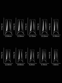 100pcs Acrylic Nails Fake Capsule Short Almond Coffin Square Artificial Nail Extension Soft Gel Tips Accessories Tools - Clear - View 13