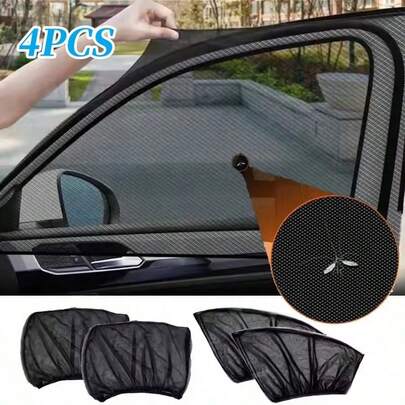 2 piezas/4 piezas Parasol para coche, anti-mosquitos con aislamiento, cristal protector contra rayos ultravioleta, red parasol, lámina reflectante, película protectora para ventana, sedán, SUV