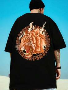 Camiseta TIGER GOLD COSTAS Camisa Basica Algodão Manga Curta premium - Preto - Visão 1