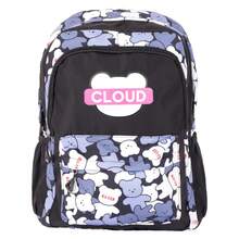 Fratello Shoe Store Fratello Mochila Escolar Ergonómica, Negro, Lila y Blanco, Diseño de Ositos 12672, 2 Compartimentos, Bolsas Laterales - Blanco y Negro - Ver 5