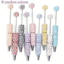 5pcs/Set Pen Decorated With Diamond And Pearl Beads, Random Color Mix, DIY Jewelry, Creative Stationery - Multicolor - View 12
