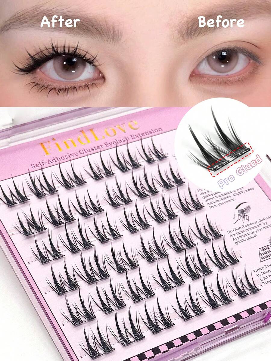 36 Cụm mi giả dán sẵn, C Curl, Nhọn, Mi Manga, Mi không cần keo, Dễ sử dụng, Không cần keo, Cụm mi riêng lẻ 12mm, Có thể tái sử dụng, Mi giả, Bộ nối mi tự dính, Mi giả lâu trôi, Quà tặng mi giả tự làm cho phụ nữ và trẻ em gái, Dụng cụ trang điểm - C - Xem 1