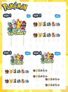 pokemon 1/12/13/25 PCS Pokemon Cake Plugin, Pikachu Party Cake Decoration Flag Power Strip, Big And Small Power Strip, The Best Holiday Gift For Good Friends, Party Atmosphere Decoration, Perfect Party Decoration, Home Decoration Ornaments, Perfect Room Decoration, Christmas Gift Valentine's Day, Ideal Friend Gifts For Birthday Celebrations, Souvenirs, Women's Souvenir, Cute Aesthetic, Valentine Day Gifts, Decorations, Home Decor, Valentines Gifts
