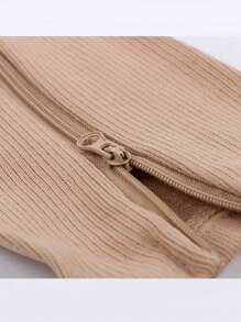 Open Toe Compression Socks, Zipper Conpression Socks Men Women Support Knee Zipper Female Open Toe Thin Anti High Socks Leg Socks,Hot Knit Fabric, For All Seasons, Hand Wash, Solid Color, Zipper Closure, For Running And Sports