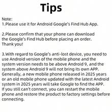 RSH 兼容安卓系统的“查找我的智能标签”无线追踪器，可与 Find Hub（仅限安卓系统）配合使用，全球精准追踪防丢设备，适用于钥匙、行李等物品，是圣诞节、新年、情人节、复活节、生日等节日的完美礼物。