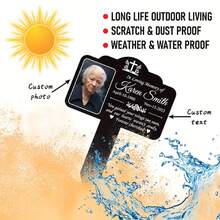 1pc Personalized Photo Memorial Plaque Acrylic Commemorative Plaque Customizable Text And Date Outdoor Lawn Weather-Resistant Cemetery Decor - Multicolor - View 3