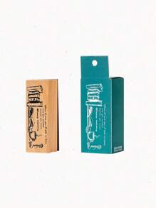 1pc Fine Pattern Brown Wooden Stamp, Small Fresh Flower Plant Pattern Creative Design Wooden Stamp For Notebook Scrapbook Decoration Greeting Card Decoration, Gift For Friends School Supplies,Back To School