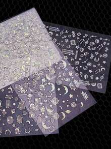 6 片装全息星月美甲贴纸