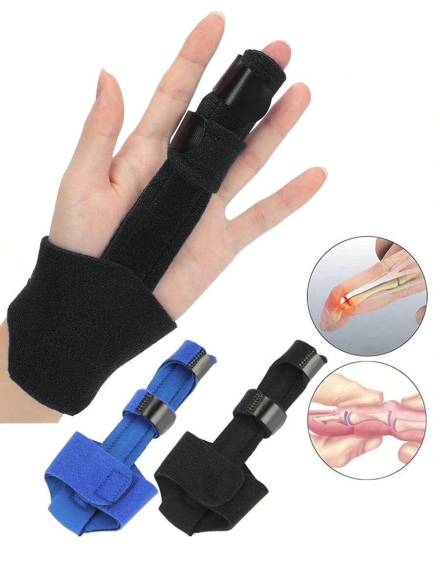 Adjustable Finger Splint For Trigger Finger, Mallet Finger & Fractures – Post-Op Support, Knuckle Immobilization & Pain Relief - 黑色 - 查看 1