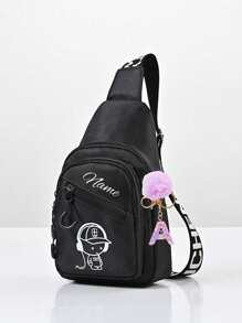 Customized Chest Bag, Can Be Printed With Personalized Name Or Holiday Greetings. Create A Unique Crossbody Bag. Cute Cartoon, Fashionable And Versatile, Casual And Versatile Headphone Printed Waist Bag, Lightweight Coin Purse, Can Store Names, Letters, Lucky Numbers, Etc. Very Suitable For Teenagers To Go To School And Daily Travel. Can Be Used As Birthday Gifts, Friends Gifts, Daughter Gifts, Souvenir Bags, Christmas Gifts, New Year Gifts.