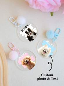 1 móc khóa Acrylic Doodle tùy chỉnh được cá nhân hóa, mặt dây chuyền móc khóa thú cưng thiết kế hình tròn được cá nhân hóa, móc khóa Pom Pom Y2K, quà tặng ảnh và văn bản tùy chỉnh cho bố và mẹ, bạn thân, cặp đôi, anh chị em ruột, chó, mèo, thời trang, đơn giản, móc khóa phù hợp với giới tính, quà tặng lý tưởng tùy chỉnh cho TA, kỷ niệm, đám cưới, tiệc sinh nhật, tốt nghiệp, tân gia - Nhiều màu - Xem 3