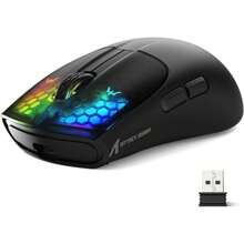 ATTACK SHARK X5 Wireless Gaming Mouse, 49g Ultralight G502 Tri-Mode 2.4Ghz/USB-C Wired/Bluetooth Mouse, PC Gaming Mice PixArt Optical Sensor-Adjustable DPI-Main Click RGB Backlit
