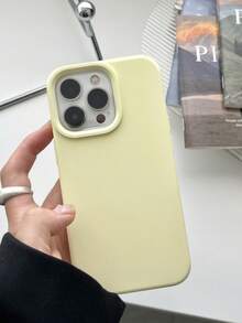 1个极简纯色液态硅胶高品质手机壳，兼容 17/17 Air/17 Pro/17 Pro Max、16、16 Pro、16 Plus、16 Pro Max、15、14、13、12、11 Pro Max，柔软防震防摔，亲肤材质，春季复活节礼物 - 黃色 - 查看 6