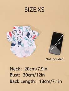 A Non-Stretch, Slim-Fit Summer Pet Shirt In White With A Little Dinosaur Design, Suitable For Kittens And Puppies To Wear At Home Or Outdoors In Spring And Summer (The Product Runs A Bit Small, It's Recommended To Buy 1-2 Sizes Up). - White - View 10
