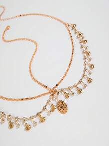 1pc Bohemia Headband Shell Crystal Hair Jewelry Women Metal Head Chain Headpiece For Party (Handmade Chains Are Cut According To Size, With Varying Numbers Of Rhinestones And Shells )