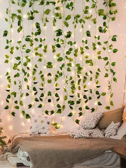 24/12/6pcs, Total 84.7 Inches Artificial Evergreen Ivy Vines, Fake Ivy Leaves Decor, Suitable For Home Decor, Wedding Decor, Living Room Decor, Wall Decor, Kitchen Decor, Spring Decor, Easter Decor, Bedroom Decor, Outdoor Artificial Plant Decor