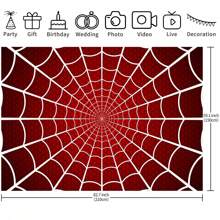 1pc Super Hero Spider Web Birthday Party Backdrop Banner - (82.7x59.1 59.1x39.4 39.4x29.5 Inch), Multi-Purpose Unisex Party Decoration Background, Suitable For All Seasons, Indoor/Outdoor, Photography Studio, Garden, Party Decor
