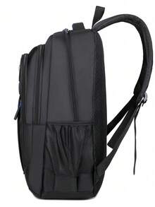 Mochila multifunción para hombres, mochila para portátil, mochila de estudiante, mochila, mochila negra, mochila de gran capacidad impermeable y de gran tamaño, mochila de viaje y senderismo, mochila grande, bolsa de verano, esencial de vacaciones, esencial de viaje, bolsa de gran capacidad para acampada de fin de semana al aire libre - Negro - Ver 3