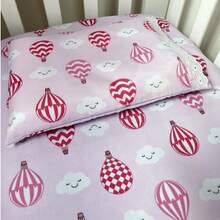 2-Piece Baby Sheet Set For American Crib Or Mini Crib 100% Cotton - 粉紅氣球 - 查看 1