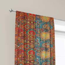 2pcs Farmhouse Multicolor Boho Curtains Chic Polka Dot Colorful Striped Tassel Curtain, Sunshade Anti-Spy Privacy Protection Curtains, Suitable For Bedroom Indoor Living Room Restaurant Bar Party Playroom Dorm Home Decor